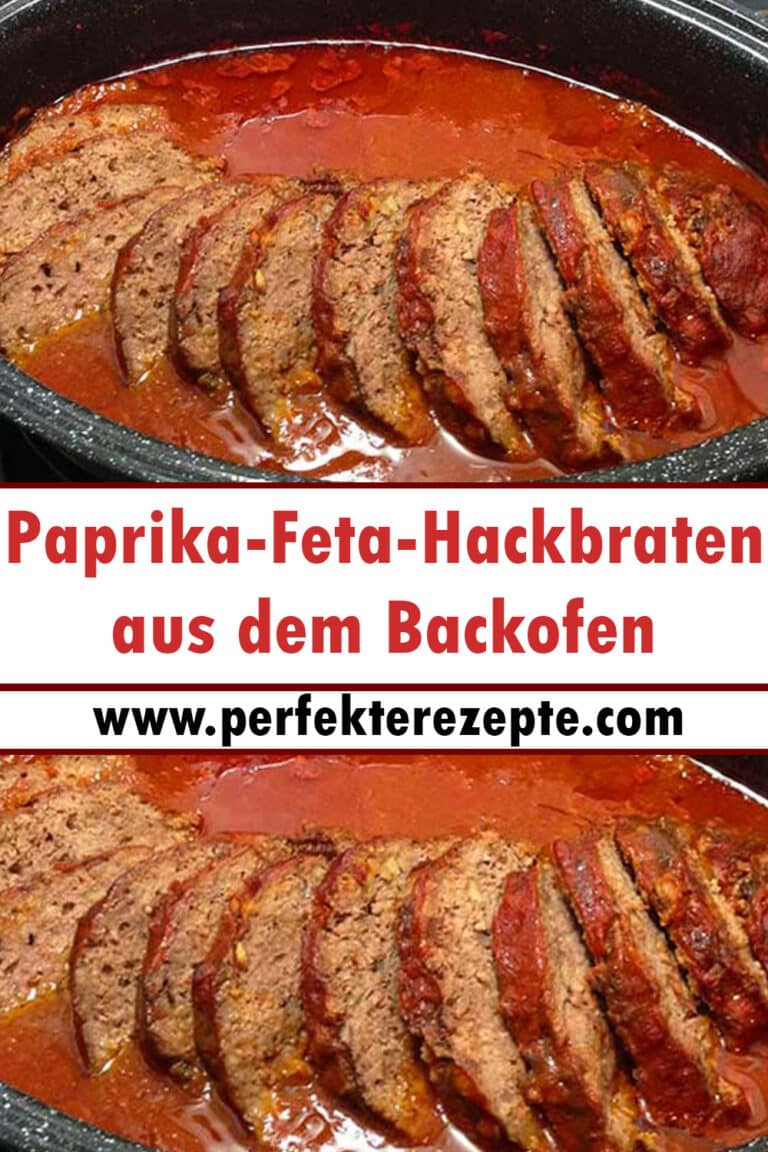 Paprika Feta Hackbraten Aus Dem Backofen Mit Tomatensauce Rezept