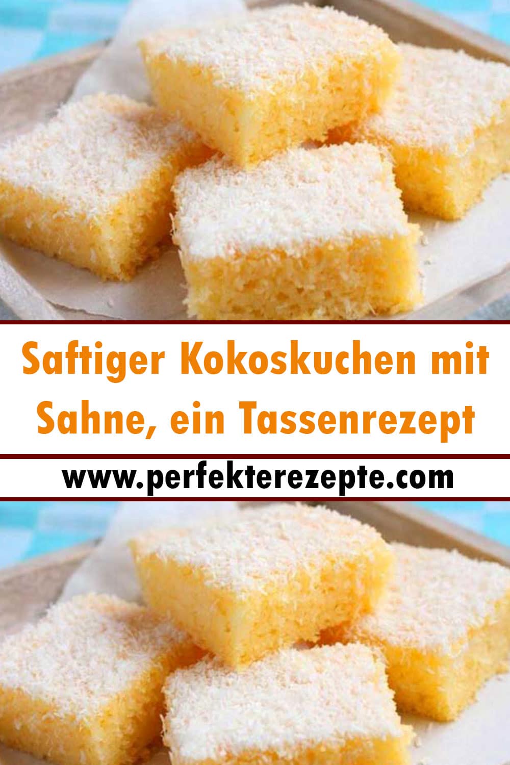 Saftiger Kokoskuchen Mit Sahne Ein Tassenrezept Schnelle Und