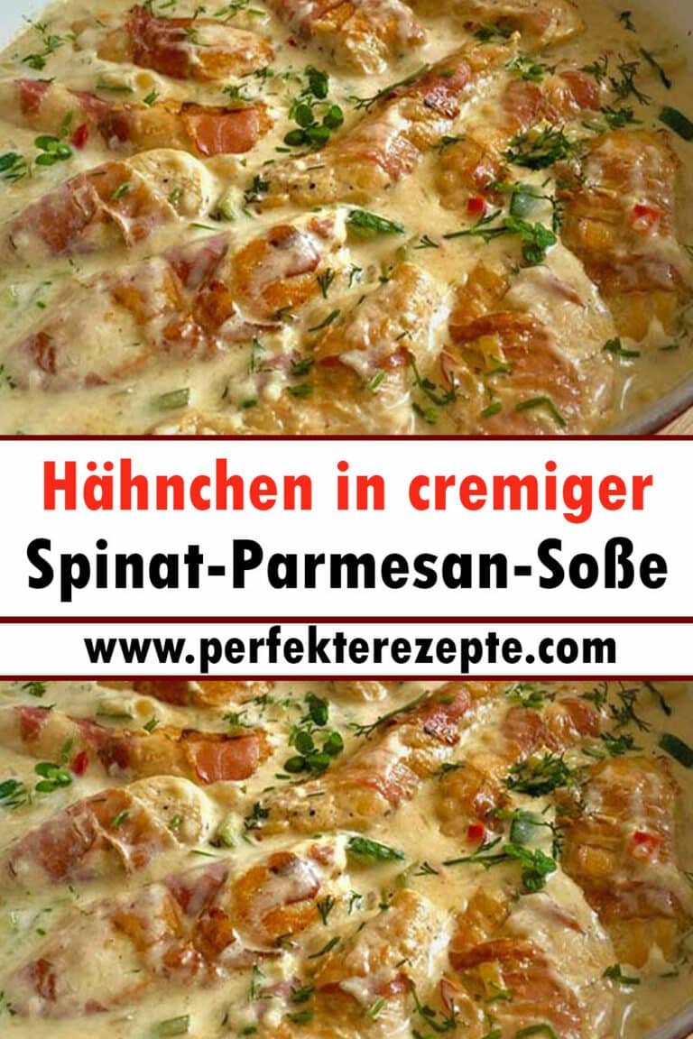 Hähnchen in cremiger Spinat Parmesan Soße Rezept Schnelle und