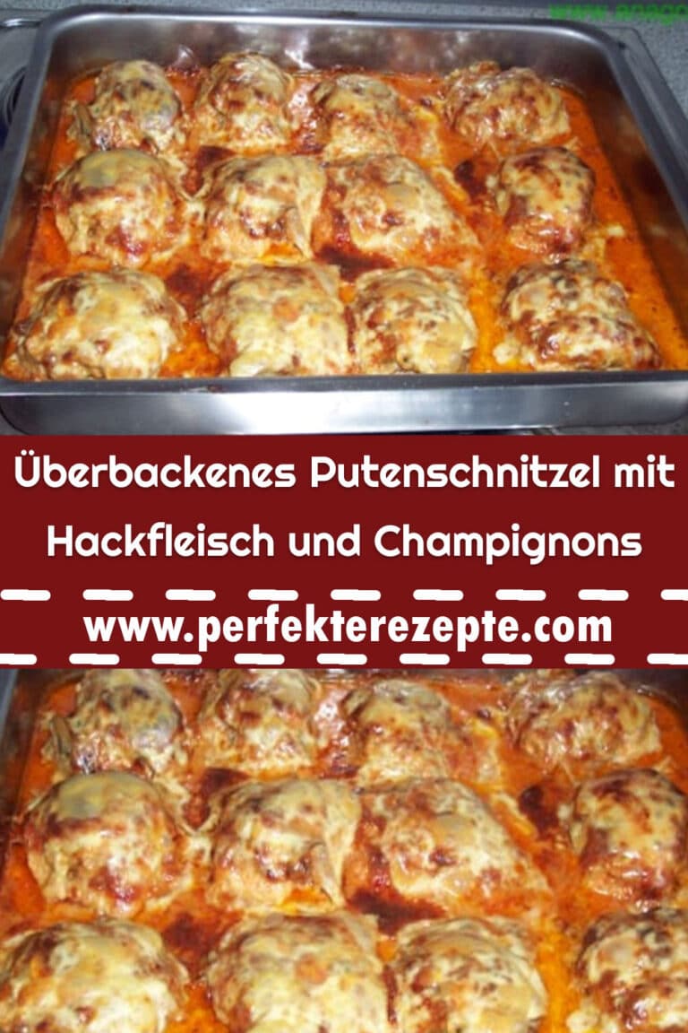 Überbackenes Putenschnitzel mit Hackfleisch und Champignons Rezept ...