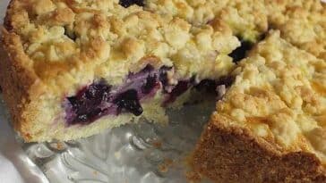 Blaubeerkuchen mit Sahneguss Rezept