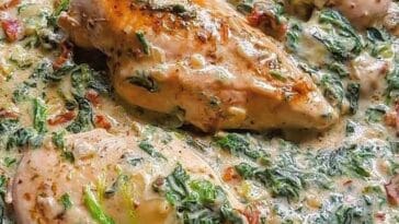 Hähnchen in cremiger Spinat-Parmesan-Soße Rezept