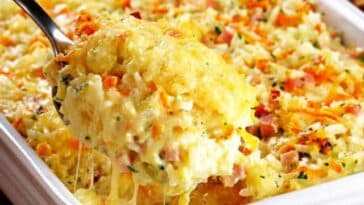 Lecker Gebackener Reis mit Schinken und Käse Rezept