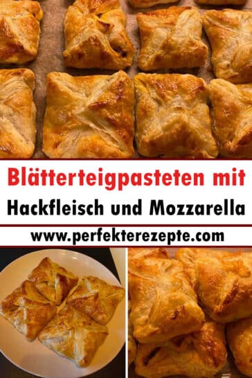 Blätterteigpasteten mit Hackfleisch und Mozzarella Rezept - Schnelle ...