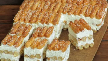 Butterkeks Kuchen Mit Vanillecreme Rezept, Ohne Backen!