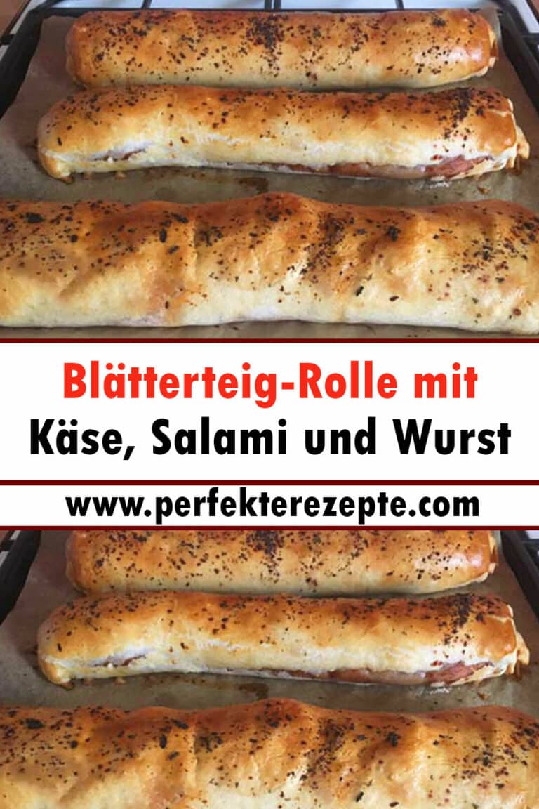 Blätterteig-Rolle mit Käse, Salami und Wurst Rezept - Schnelle und ...