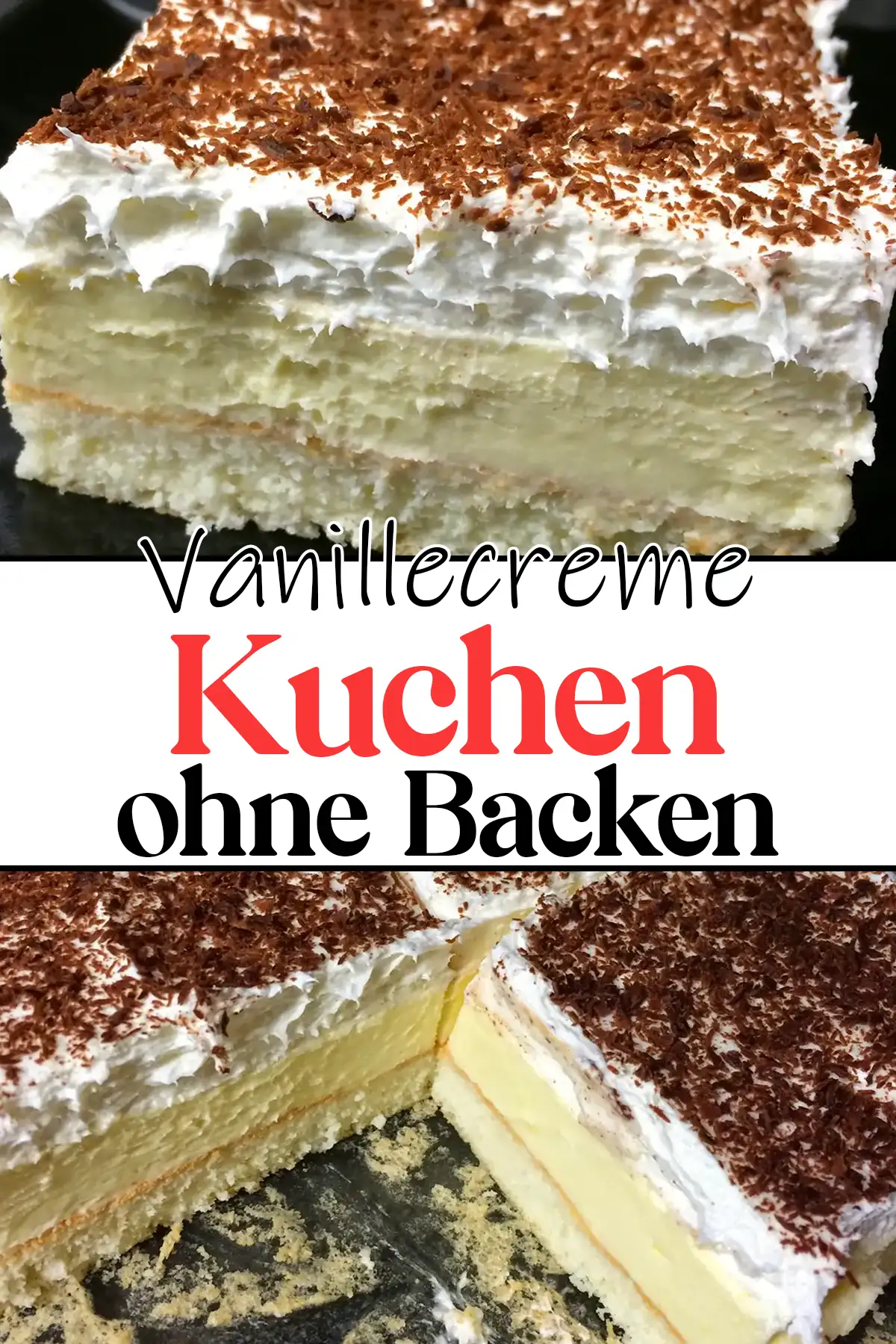 Vanillecreme Kuchen Rezept ohne Backen - Schnelle und Einfache Rezepte