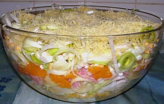 24 Stunden Schichtsalat mit Ananas und Mandarinen Rezept - Schnelle und ...