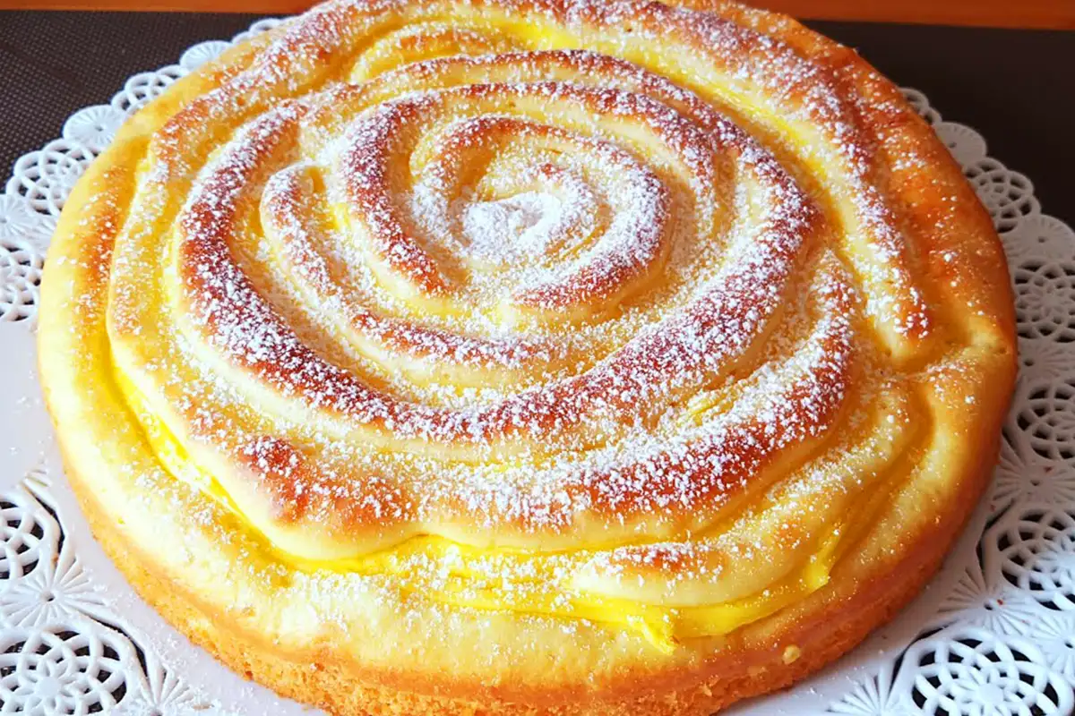 Apfelkuchen mit Vanillepudding Rezept, es schmilzt einfach im Mund