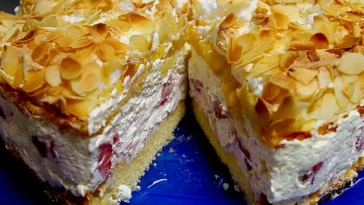 Himmelstorte oder Schwimmbadtorte Mit Himbeeren Rezept