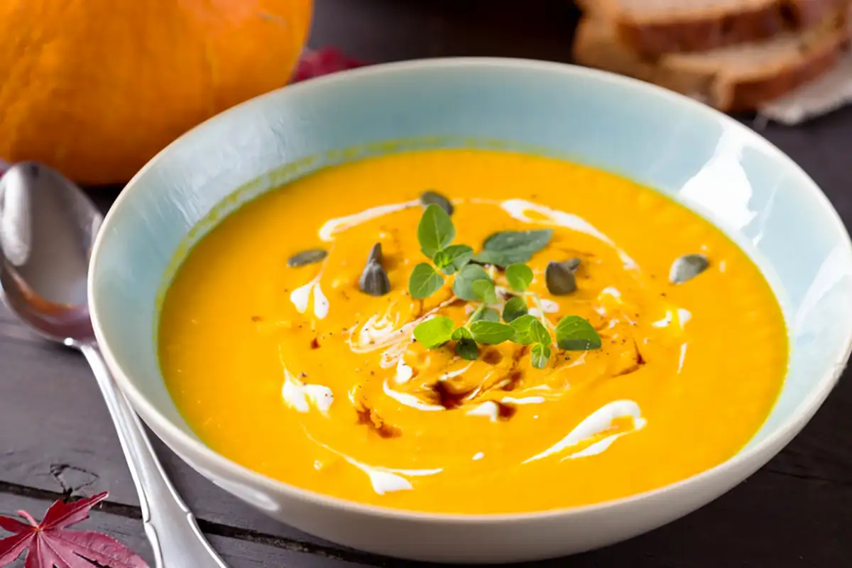 Köstliches Kürbissuppe mit Ingwer und Kokosmilch Rezept - Schnelle und ...