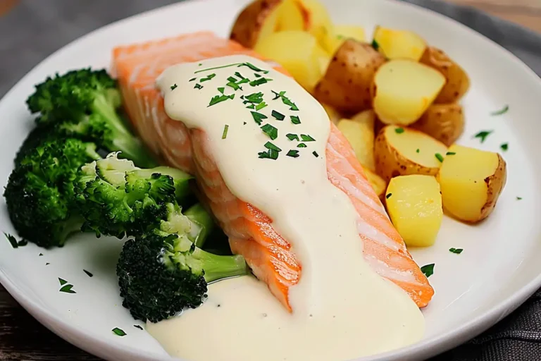 Lachs mit Kartoffeln und Brokkoli im Dampfgarer