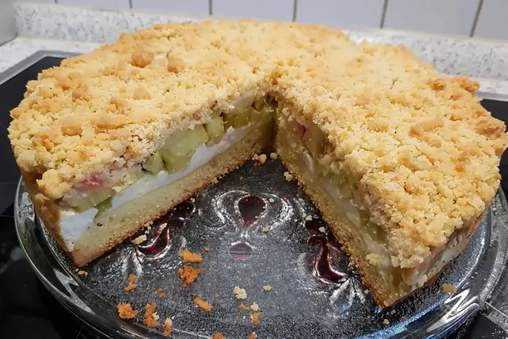 Rhabarberkuchen mit Pudding und Streuseln Rezept – Ein süßer Frühlingsgruß