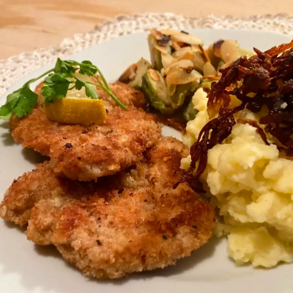 Schnitzel mit Rosenkohl Rezept